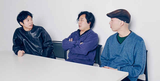 左から仲野太賀、中川龍太郎、梅原英司。