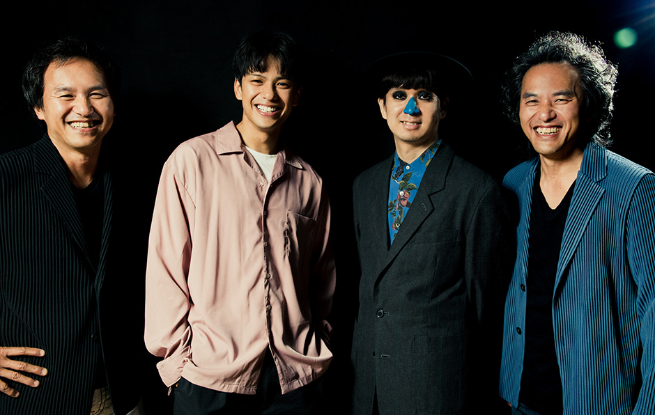 左から井上良平(AUN J CLASSIC ORCHESTRA)、森崎ウィン(PRIZMAX)、H ZETT M(H ZETTRIO)、井上公平(AUN J CLASSIC ORCHESTRA)。